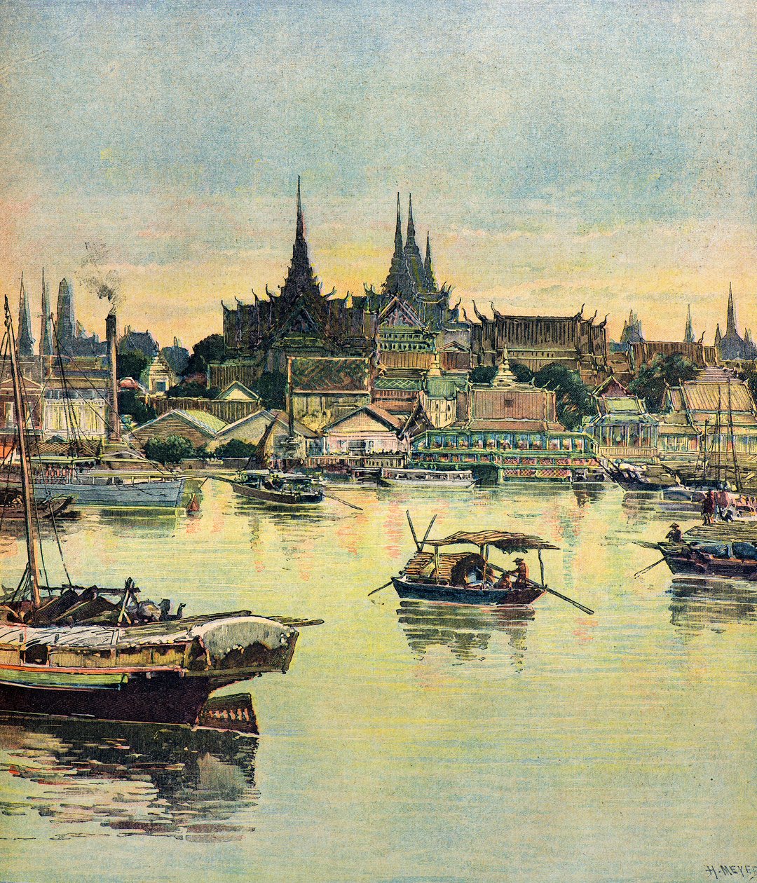 Uitzicht op Bangkok door Henri Meyer