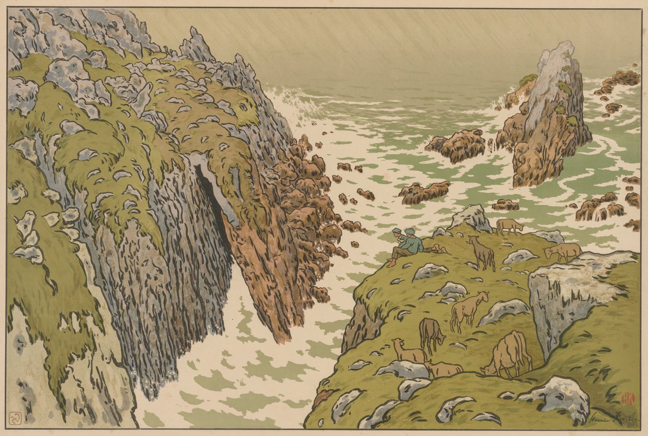 Aspecten van de natuur: De klif door Henri Rivière