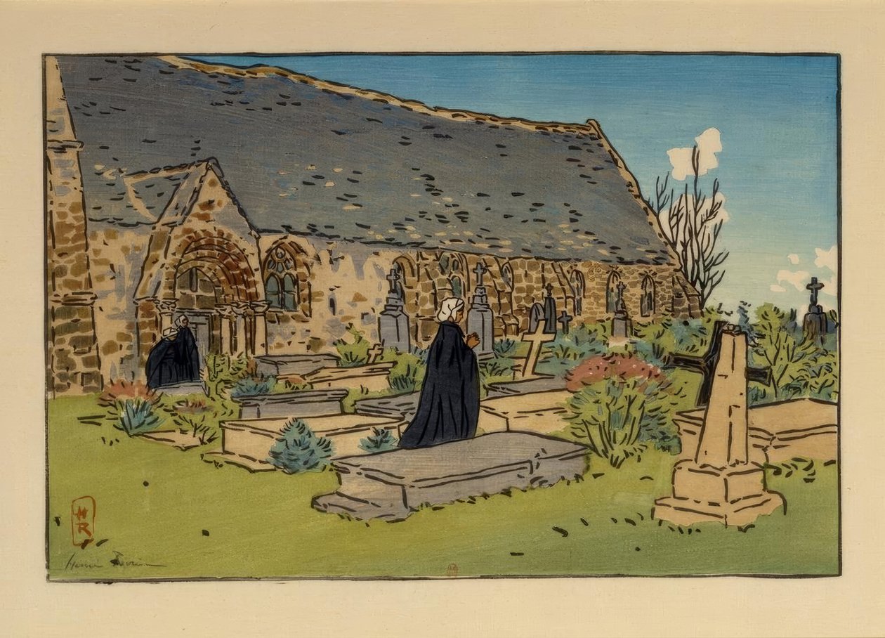 Begraafplaats en kerk van Perros-Guirec door Henri Rivière