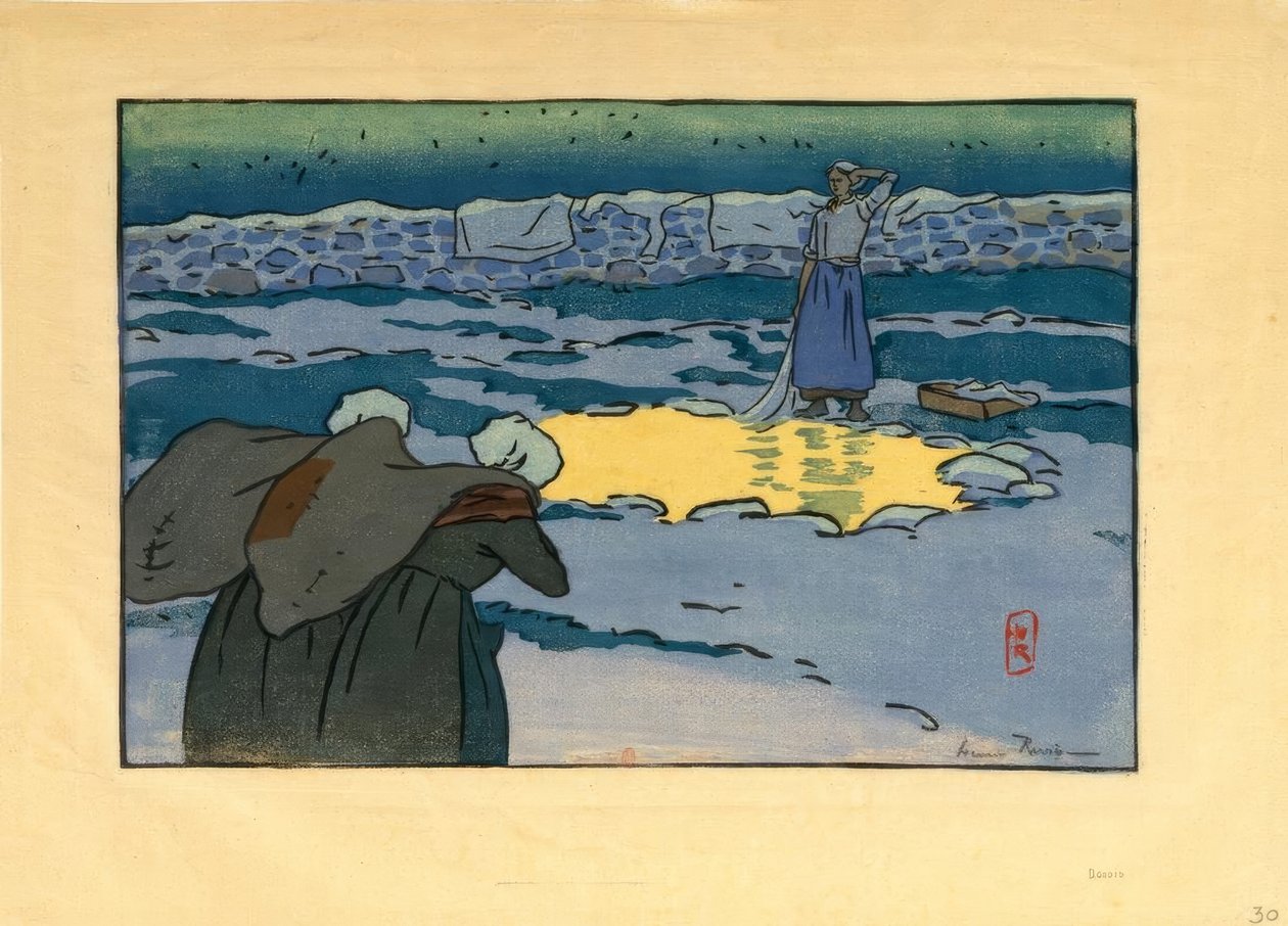 Wasplaats in Haut-Trestraou door Henri Rivière