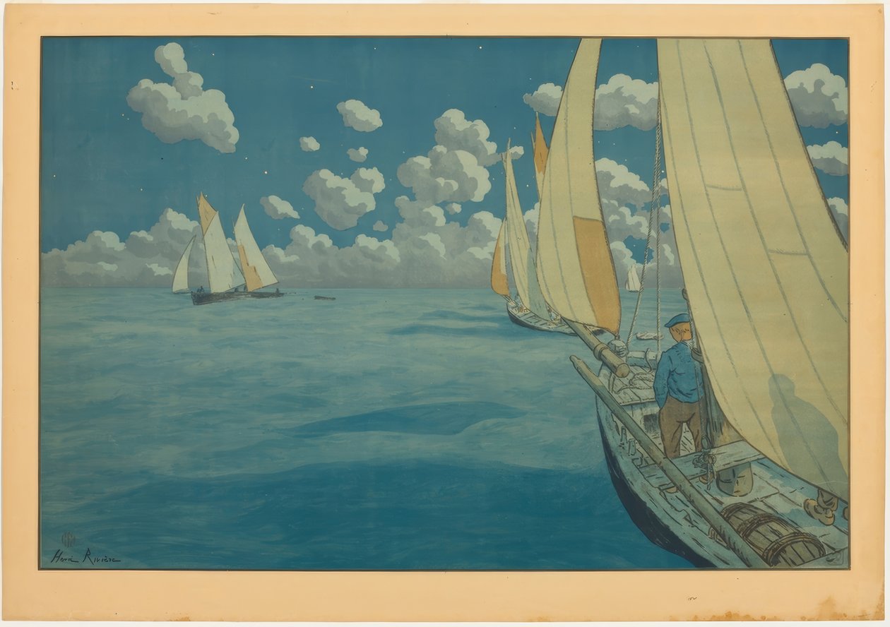 Nacht op zee door Henri Rivière
