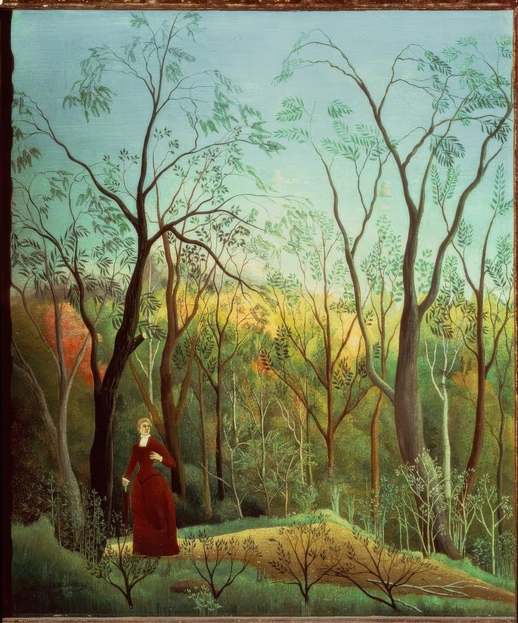 De wandeling in het bos door Henri Rousseau