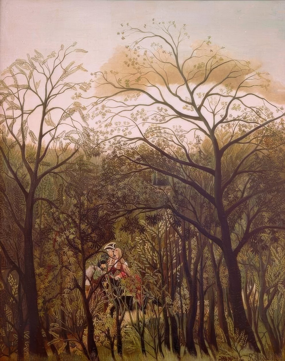 Ontmoeting in het bos door Henri Rousseau