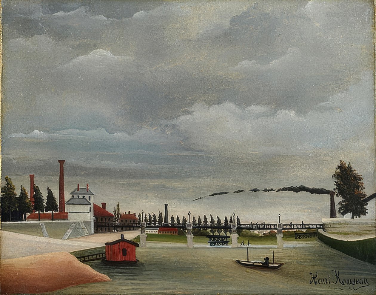 Seine-oevers. 1898 door Henri Rousseau