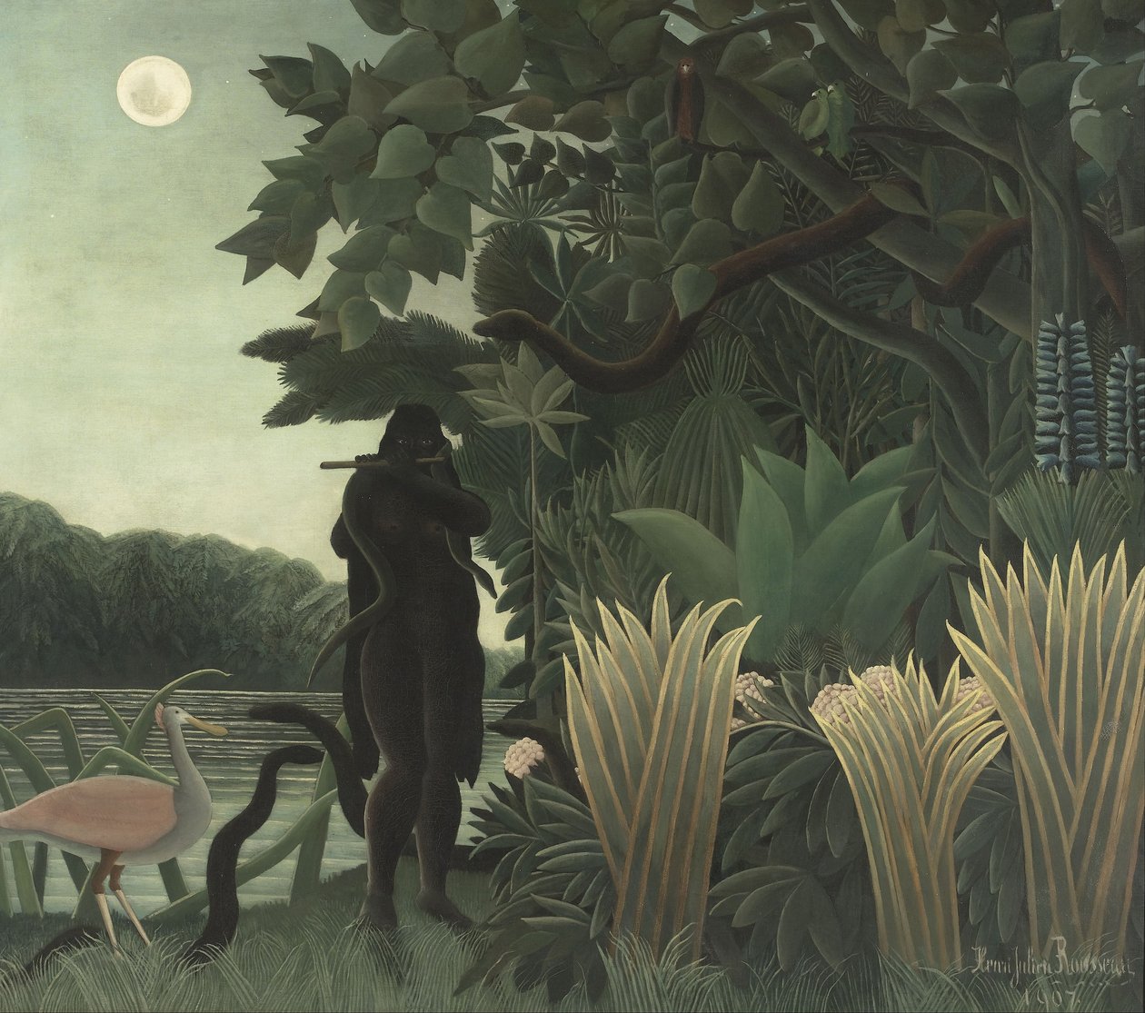 De slangenbezweerder, 1907 door Henri Rousseau
