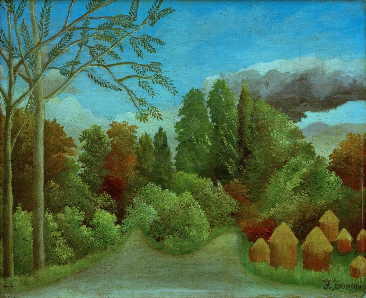 Uitzicht op de oevers van de Oise door Henri Rousseau