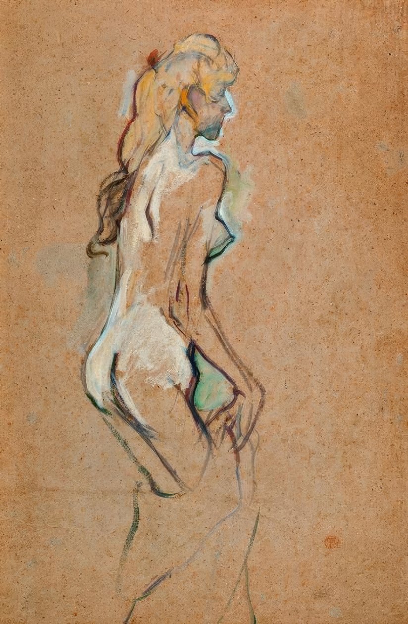 Naakt meisje door Henri de Toulouse Lautrec