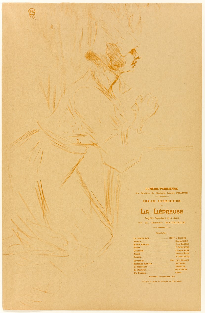 Programma voor La Lépreuse door Henri de Toulouse Lautrec