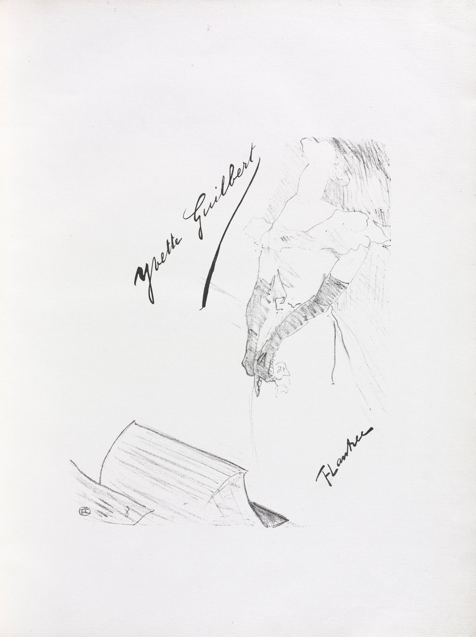 Yvette Guilbert-Engelse Serie: Frontispice door Henri de Toulouse Lautrec