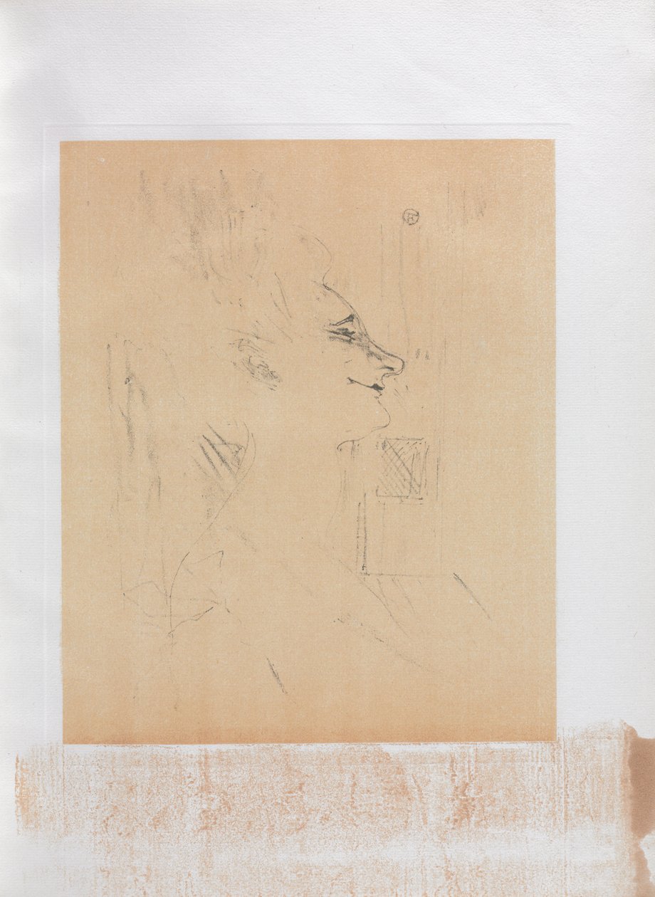 Yvette Guilbert-Engelse Serie: Soularde door Henri de Toulouse Lautrec