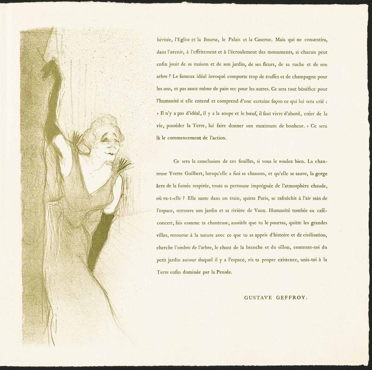 Yvette Guilbert door Henri de Toulouse Lautrec