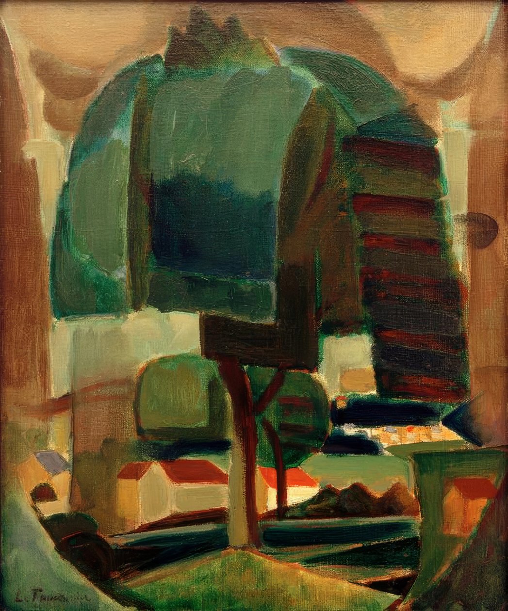 Landschap door Henri Victor Gabriel Le Fauconnier
