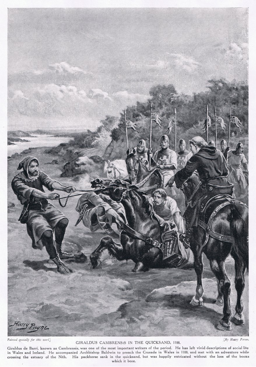 Giraldus Cambrensis in het drijfzand AD1188, 1920