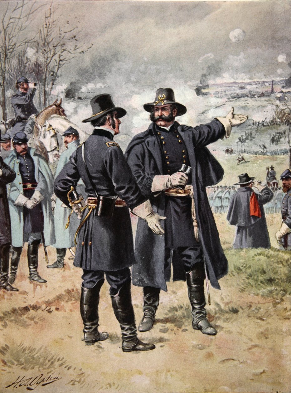 Generaal Burnside bij de Slag om Fredericksburg, 13 december 1862 door Henry Alexander Ogden