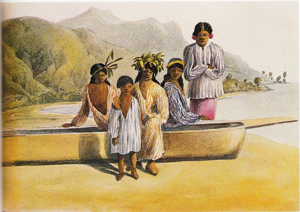 Familie in Tahiti door Henry Byam Martin