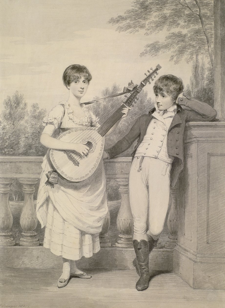 John en Charlotte, 1801 door Henry Edridge