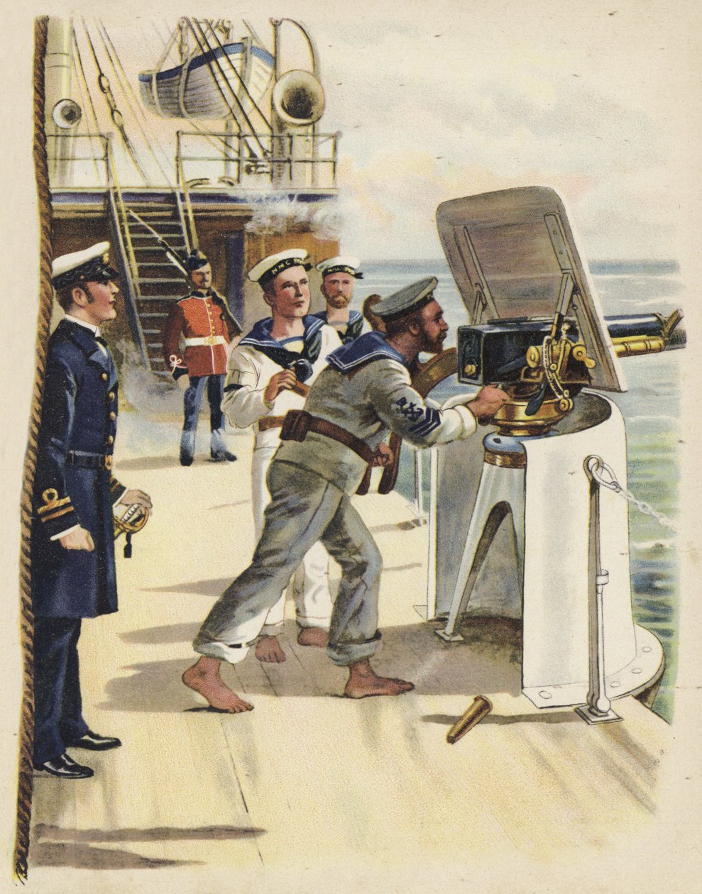 Kanonoefening tijdens de marine-oefeningen, 1891 door Henry Payne