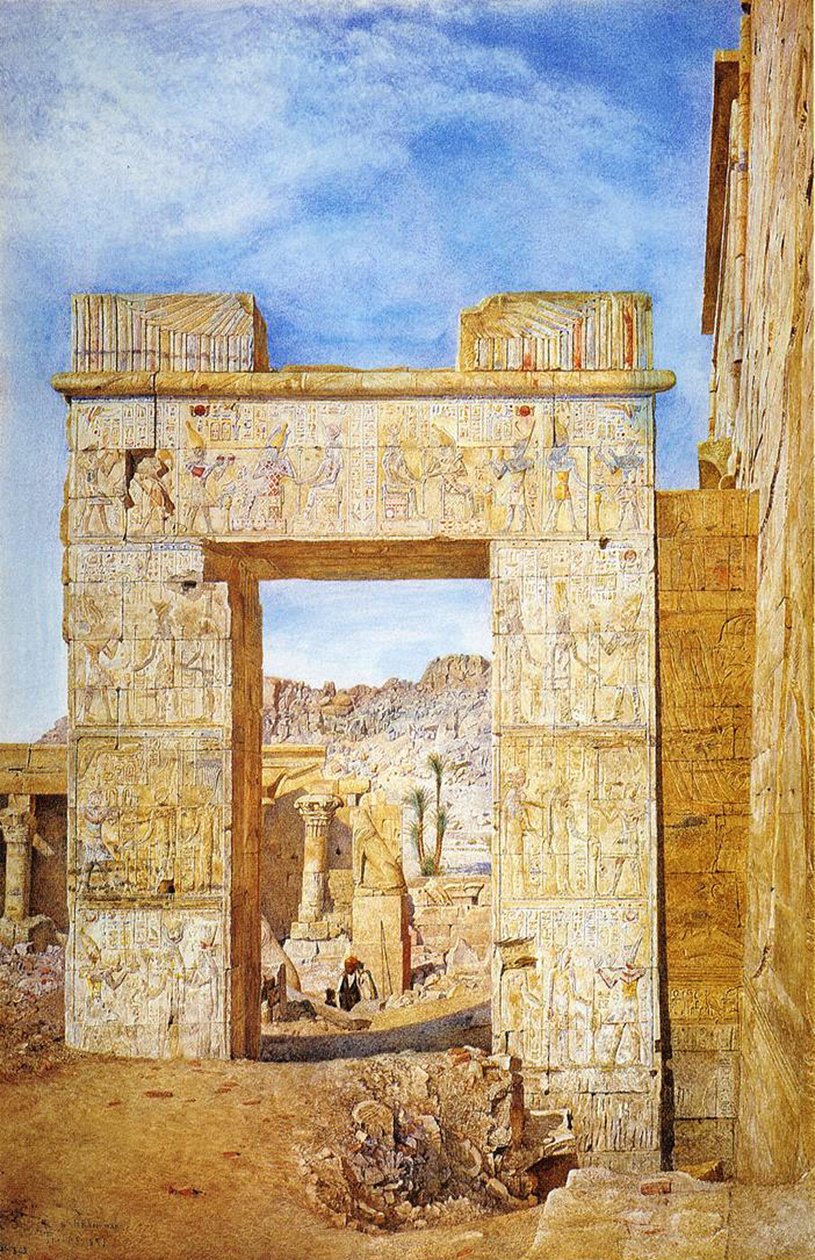 De poort van Philadelphus, Philae, Egypte, 1890 door Henry Roderick Newman