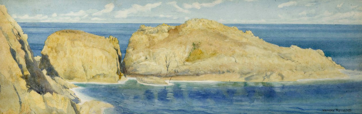 Moie de la Breniere Rotsen, Sark, ca.1900 door Henry Ryland