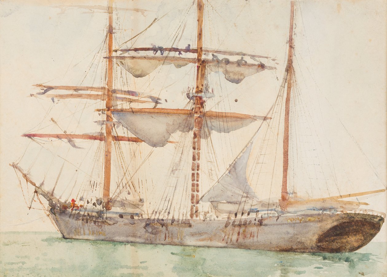 Bark op Anker door Henry Scott Tuke