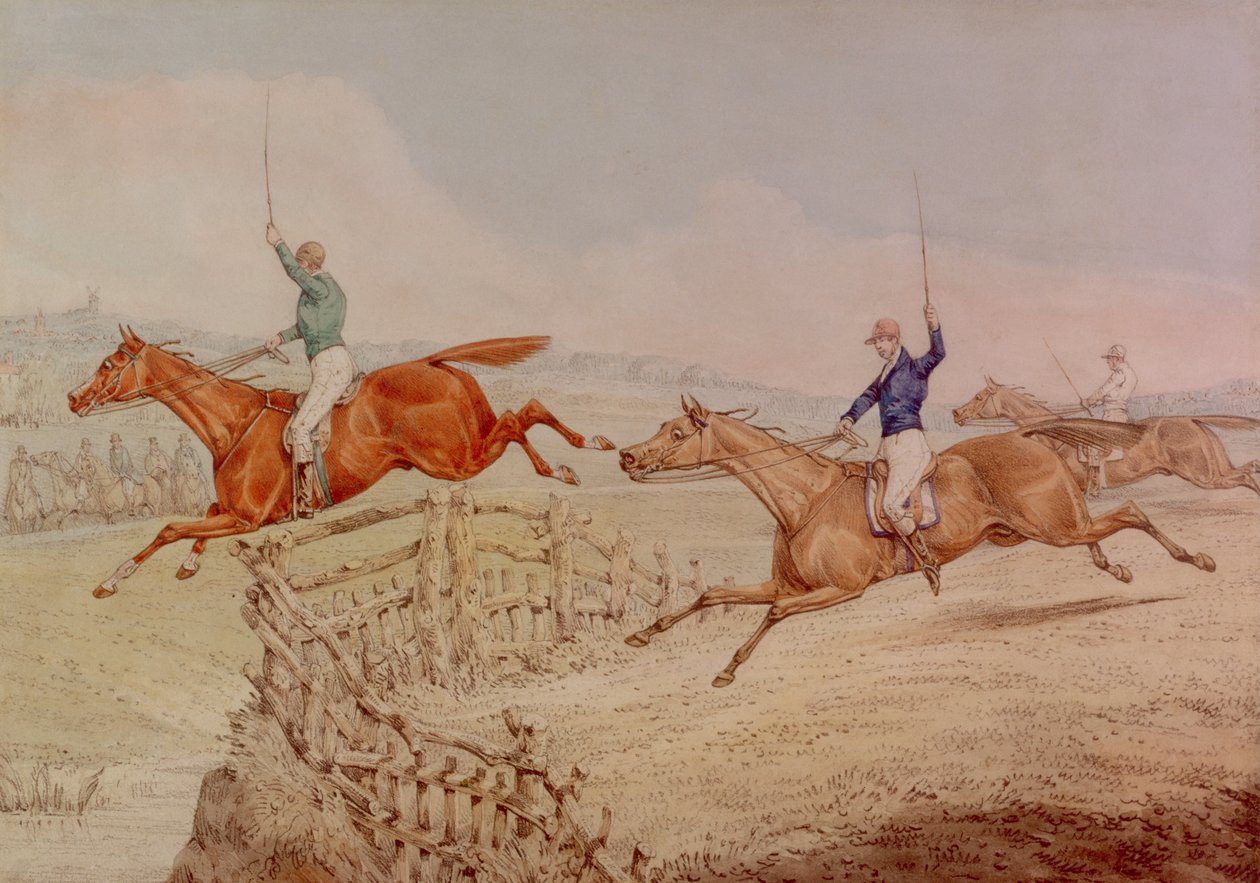 Over een Hek Springen door Henry Thomas Alken