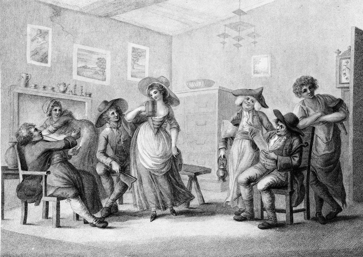 Het dorpscafé, gegraveerd door Joseph Grozer, 1787 door Henry William Bunbury
