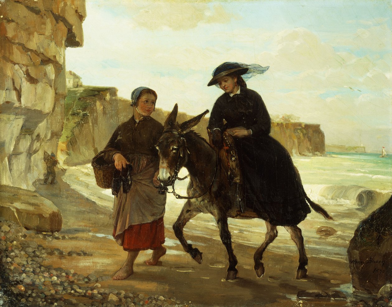 De Toerist en de Vissersvrouw, 1870 door Henry Bacon