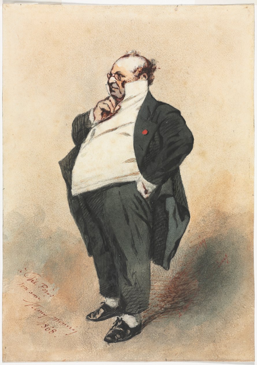 Joseph Prudhomme staand (1868) door Henry Bonaventure Monnier