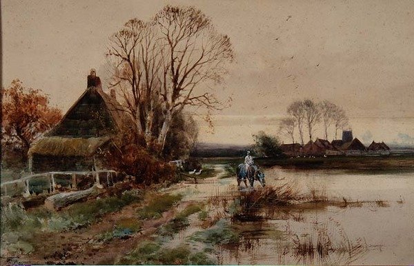 Bij Reedham, Norfolk door Henry Charles Fox