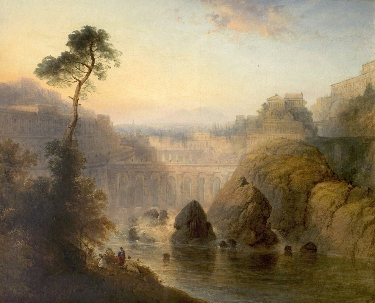 Aan de Tiber, Italië door Henry Dawson
