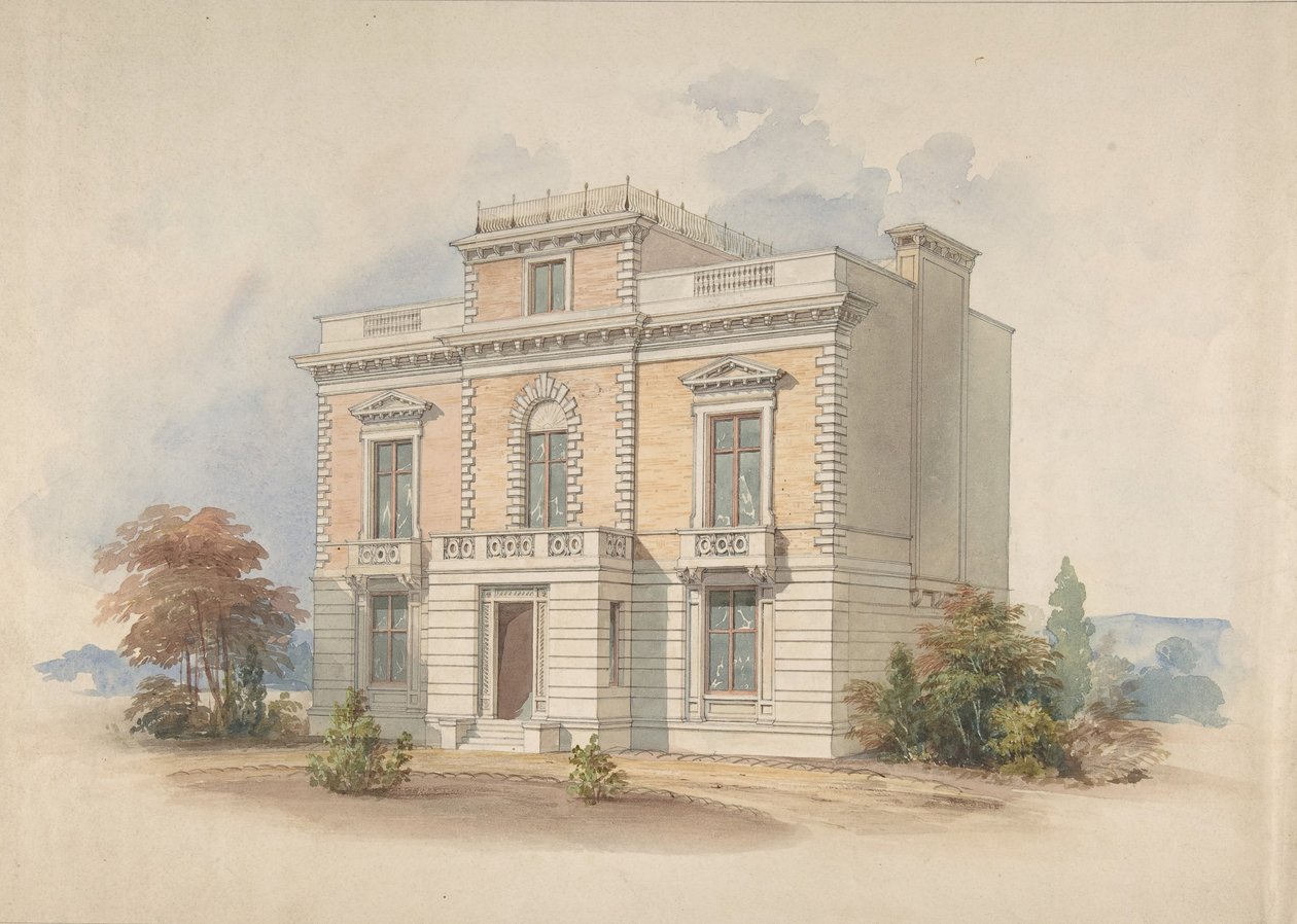 Een Italiaans villa, 1820-85 door Henry Edward Kendall