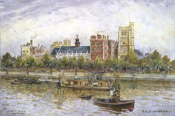 Lambeth Palace en Kerk door Henry Edward Tidmarsh
