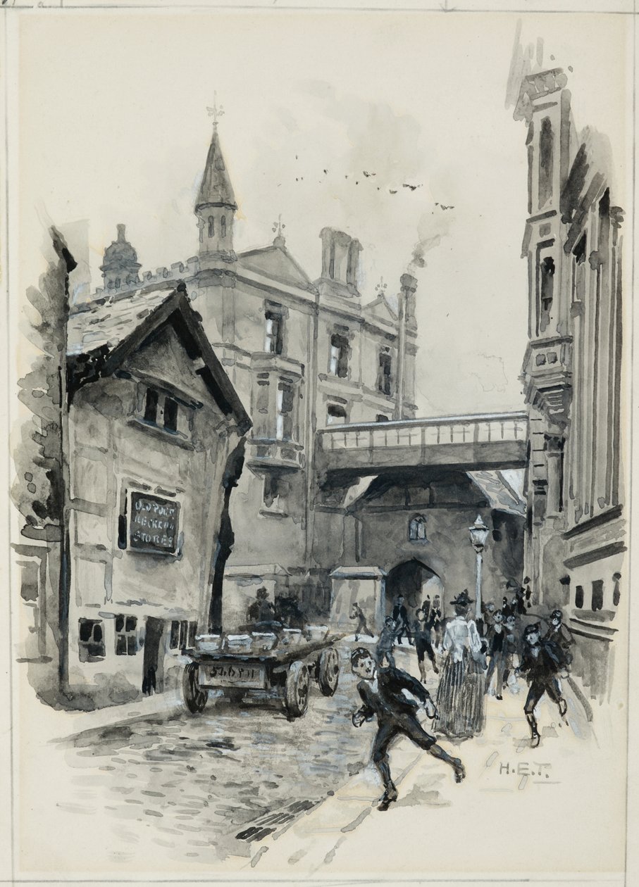 De poort van het Grammar School College door Henry Edward Tidmarsh