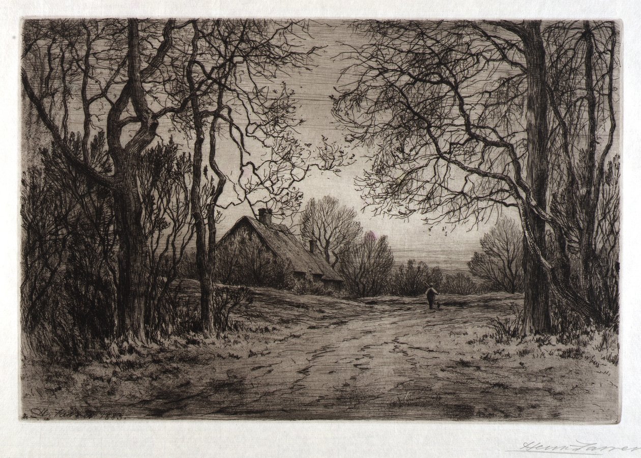 Winteravond door Henry Farrer