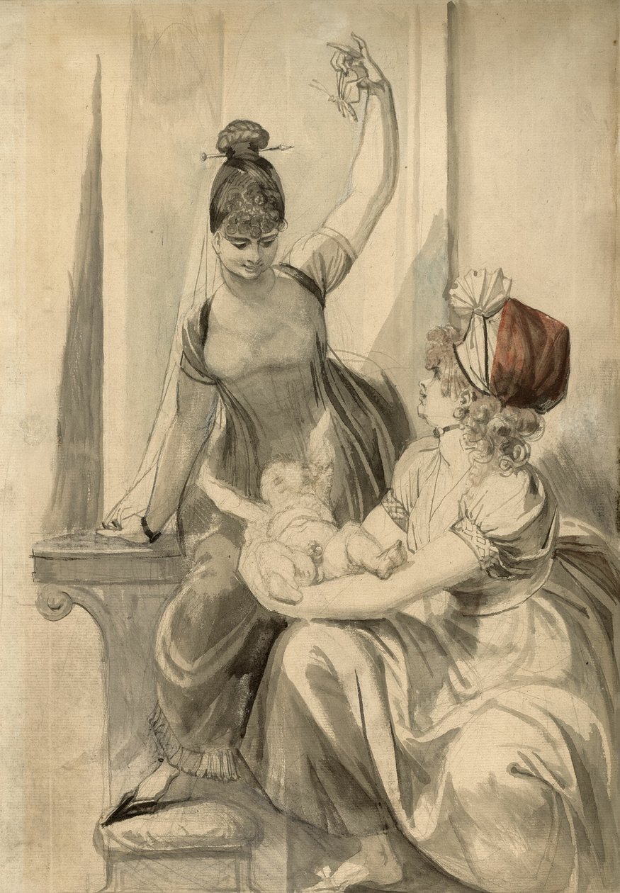 Moeder en haar familie op het platteland door Henry Fuseli