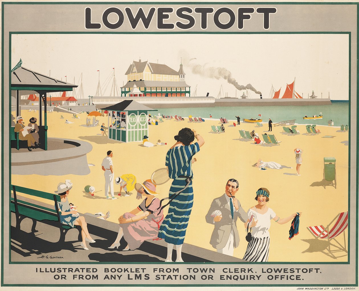 Poster die Lowestoft adverteert door Henry George Gawthorn
