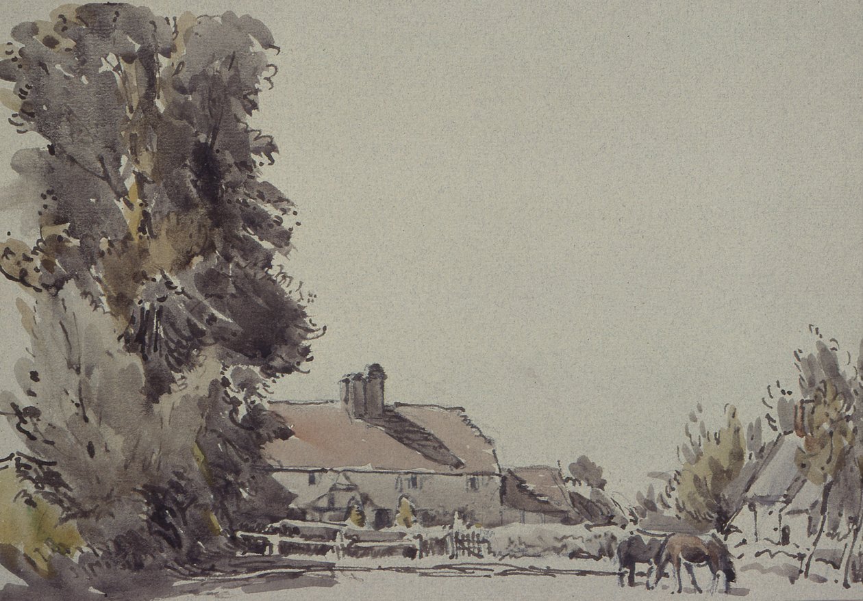 Boerderij en Bomen door Henry Herbert Bulman