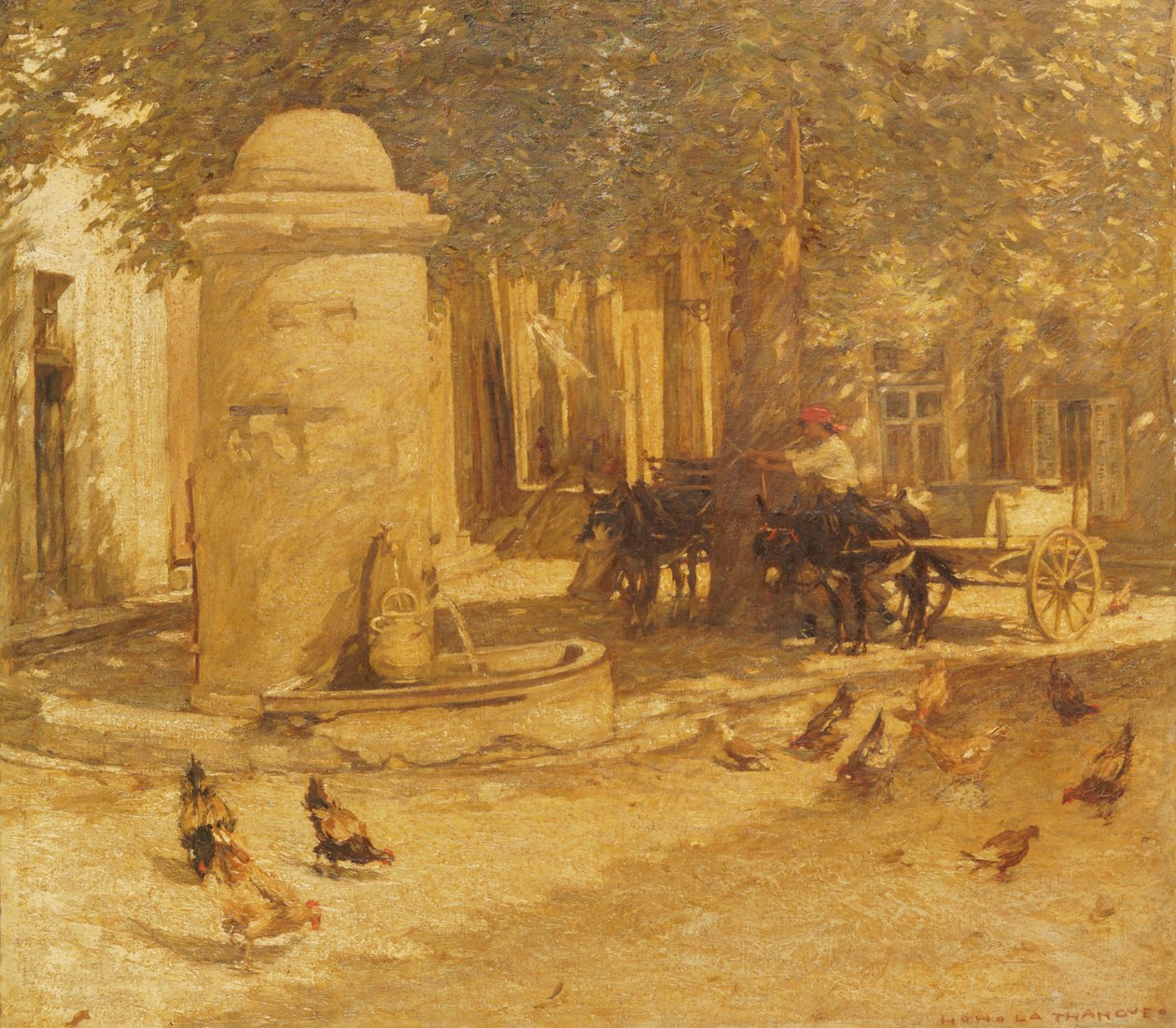 Fontein in een Provençaals Dorp door Henry Herbert La Thangue