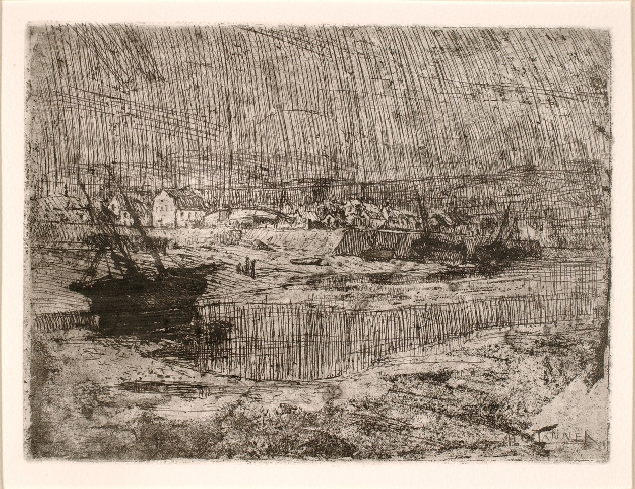 Omgeslagen vissersboten, Bretagne door Henry Ossawa Tanner