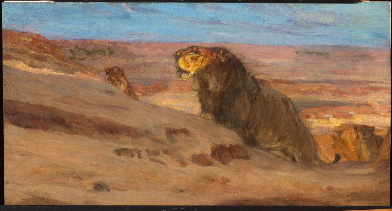 Leeuwen in de woestijn door Henry Ossawa Tanner