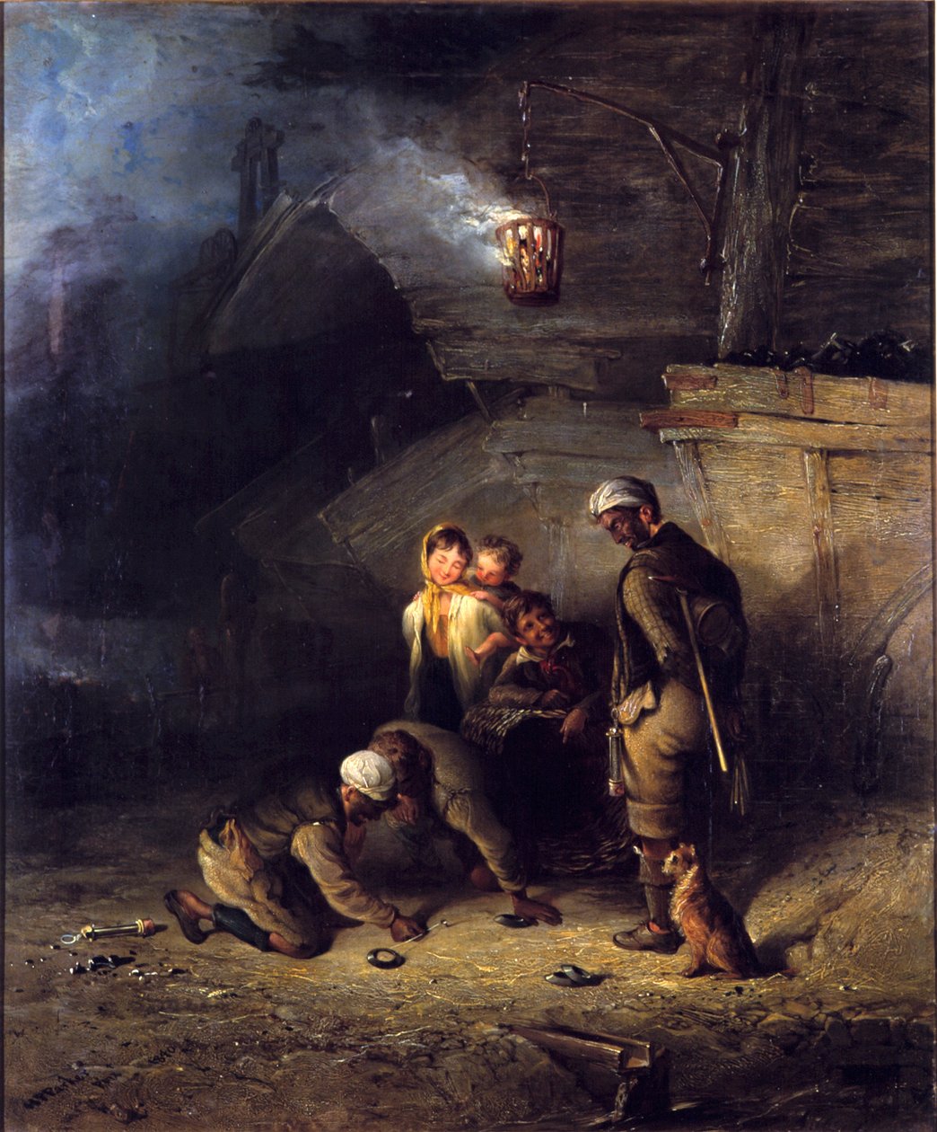 Mijnwerkers spelen quoits door Henry Perlee Parker