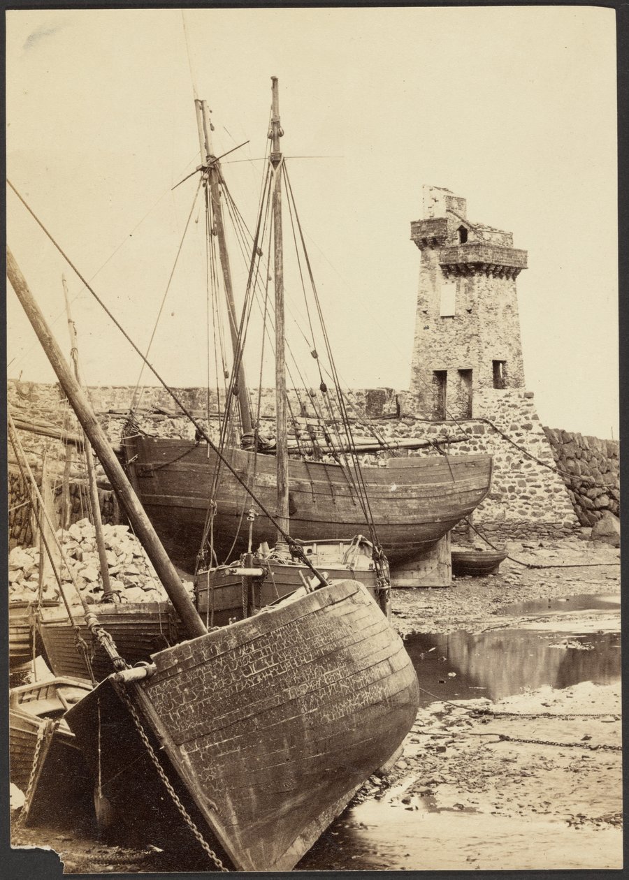 [Boten in een haven]. door Henry Pollock