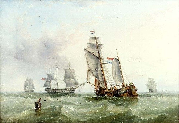 Nederlandse en Britse Schepen door Henry Redmore