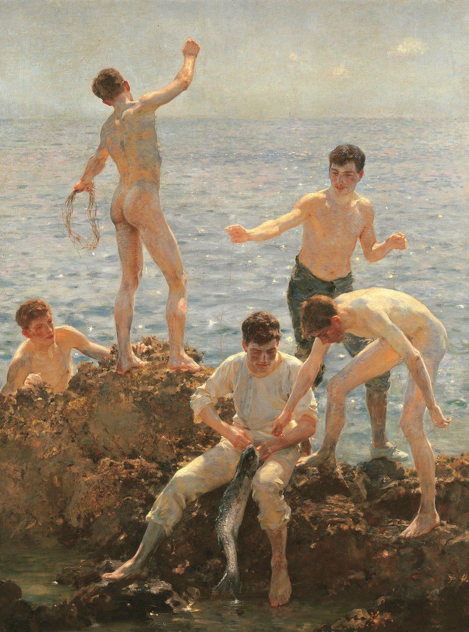 Midzomerochtend, 1908 door Henry Scott Tuke