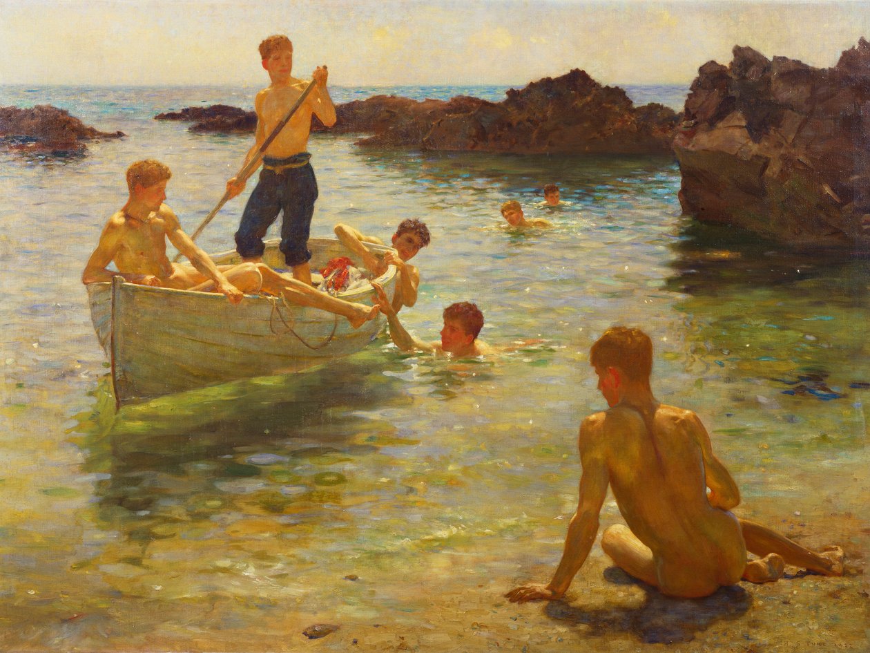 Ochtendschittering, 1922 door Henry Scott Tuke