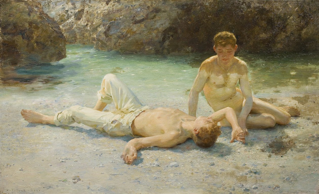Middagwarmte door Henry Scott Tuke