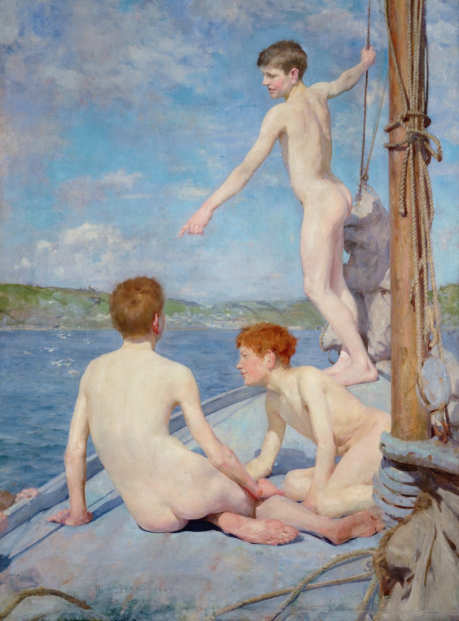 De Baders door Henry Scott Tuke
