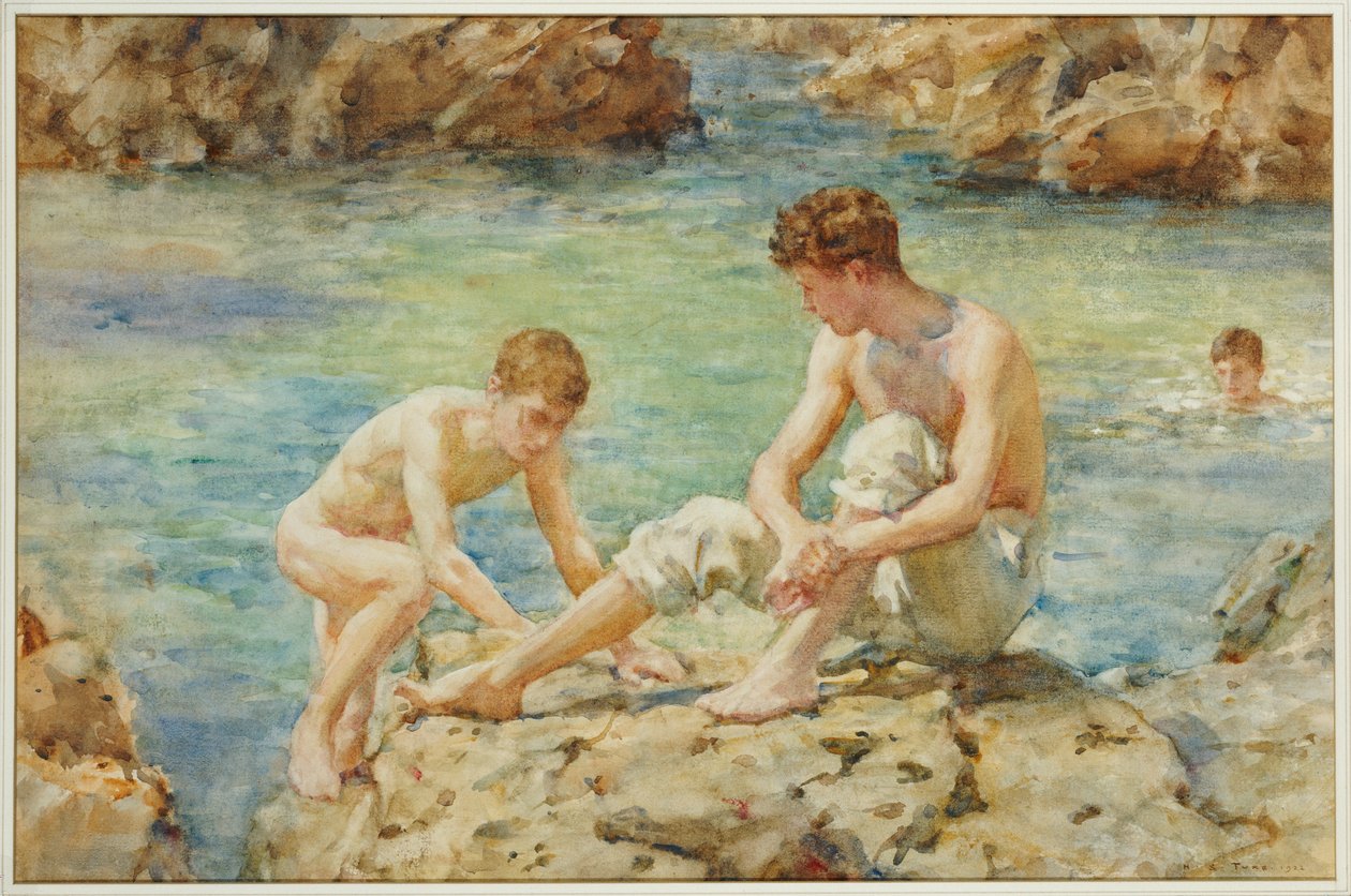De Baders, 1922 door Henry Scott Tuke