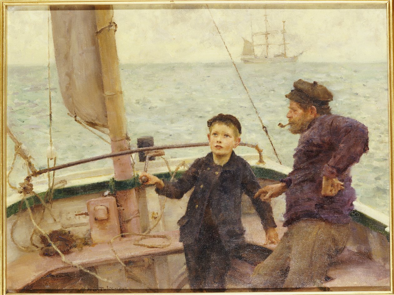 De Stuurles, 1892 door Henry Scott Tuke