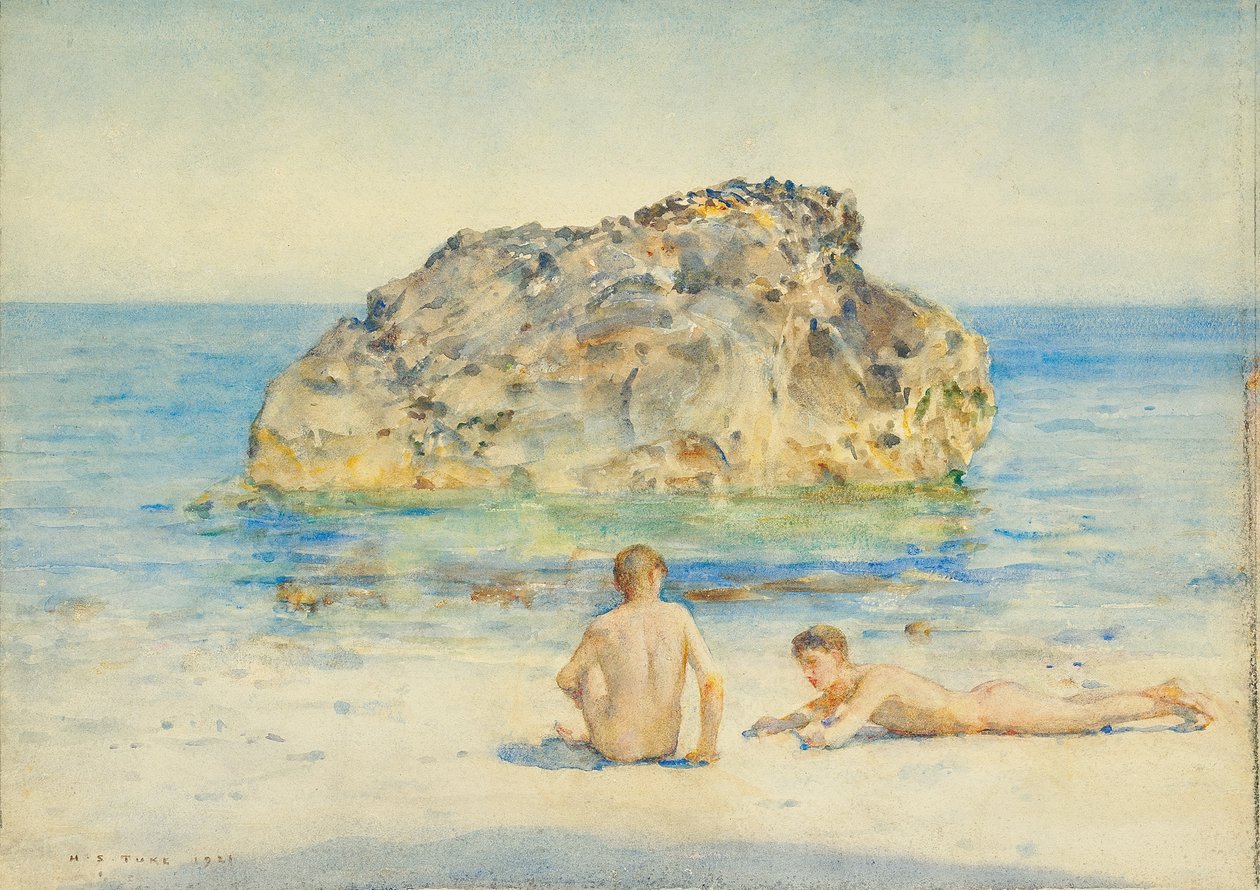 De zonaanbidders, 1921 door Henry Scott Tuke